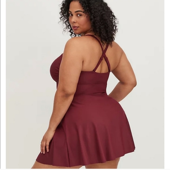 New! Torrid sz 3 Lattice Front Peplum Long Swim Bathing Suit 3X - Picture 3 of 3